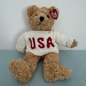 Ty Bear with USA Knit Sweater